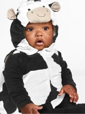 Carter's Black and White Cow Hooded Baby costume 24 mths